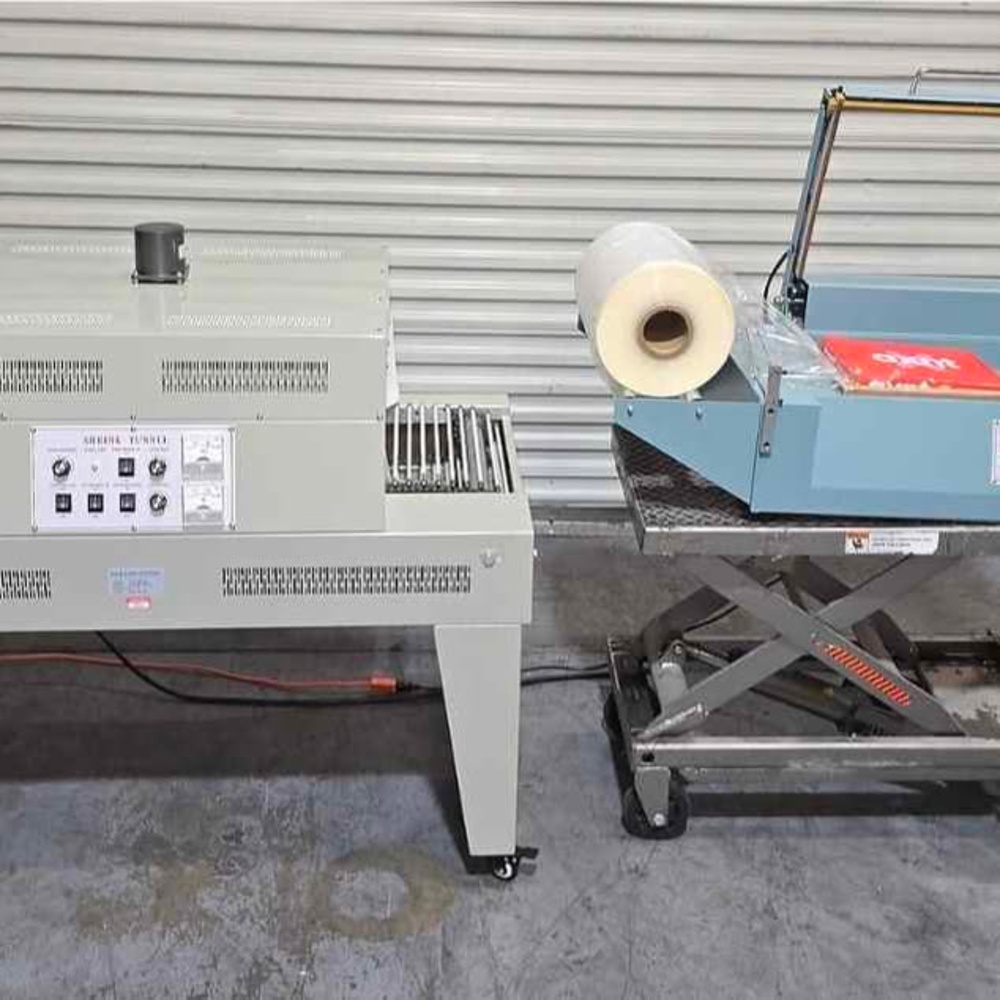 Heat Shrink Tunnel + Manual L-Sealer & Hydraulic Cart–Industrial Packaging Combo